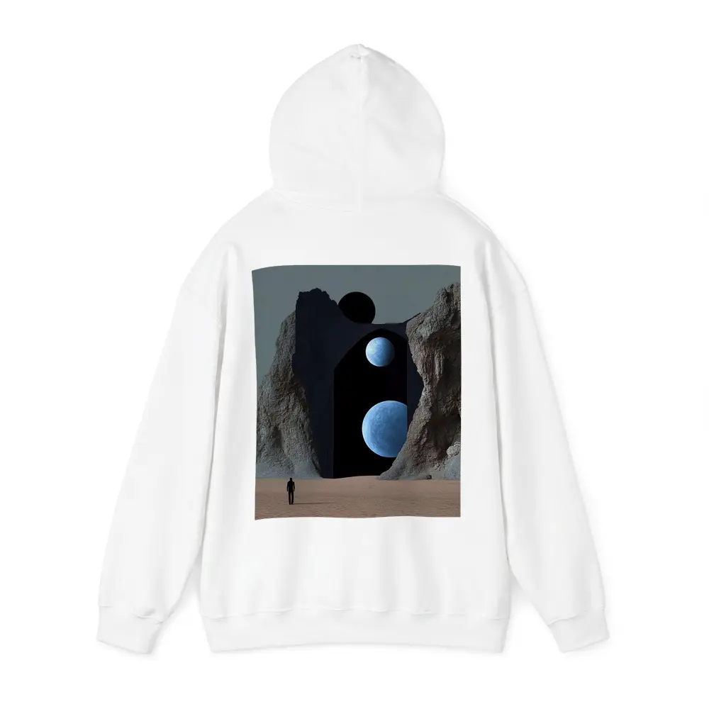 Lone Figure Desert Portal Two Moons Surreal – Hoodies