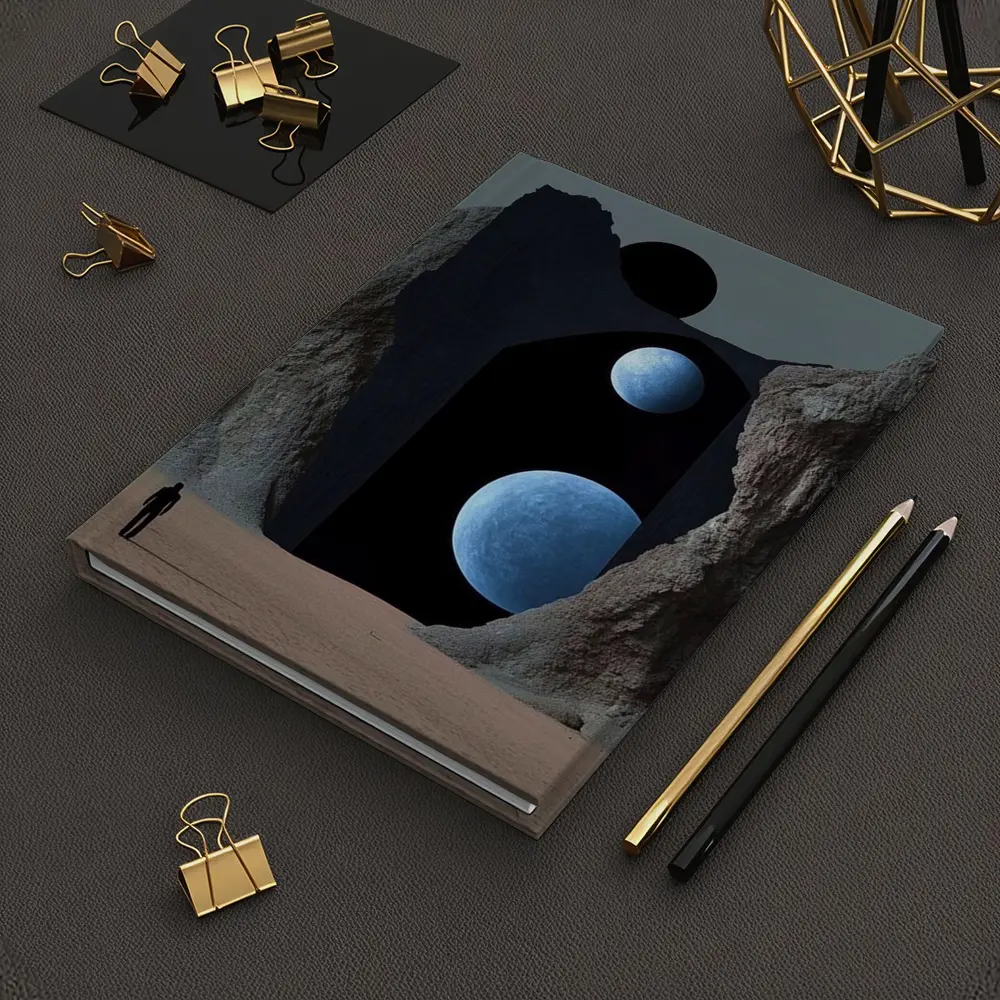 Lone Figure Desert Portal Two Moons Surreal – Notebooks