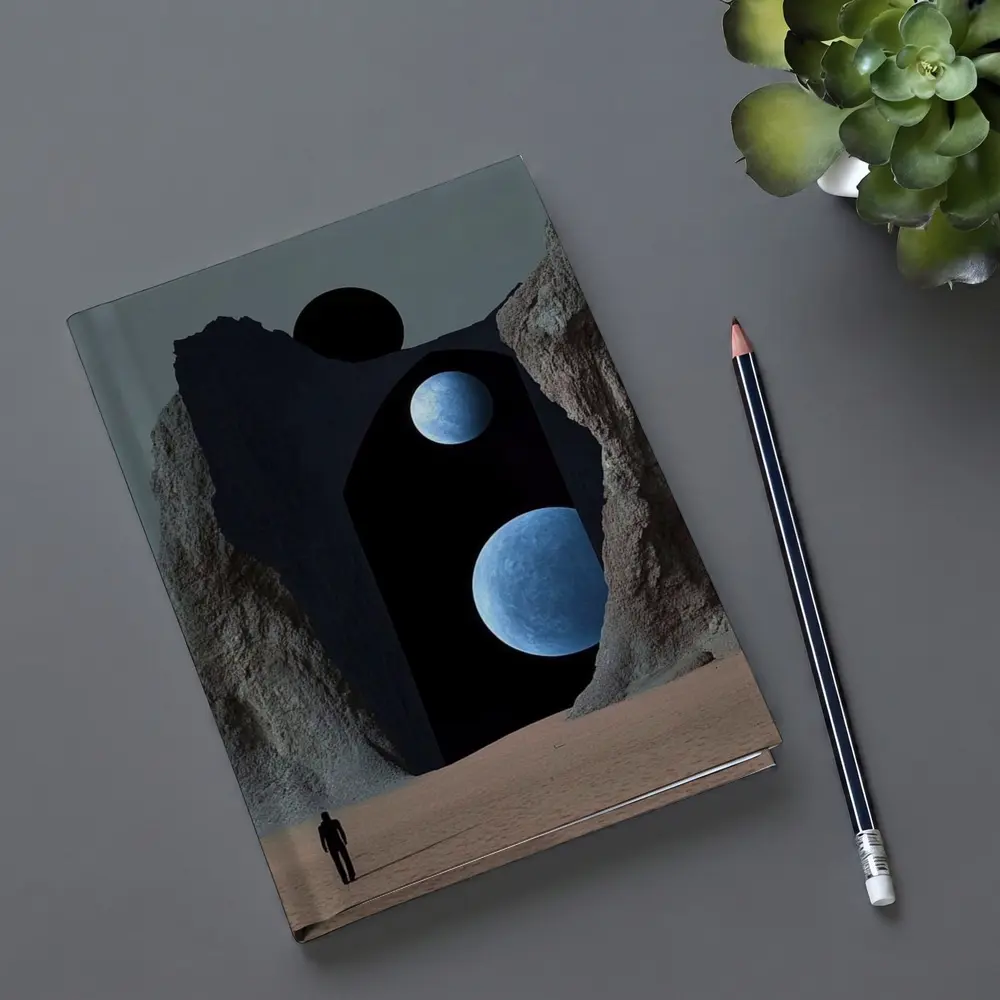 Lone Figure Desert Portal Two Moons Surreal – Notebooks