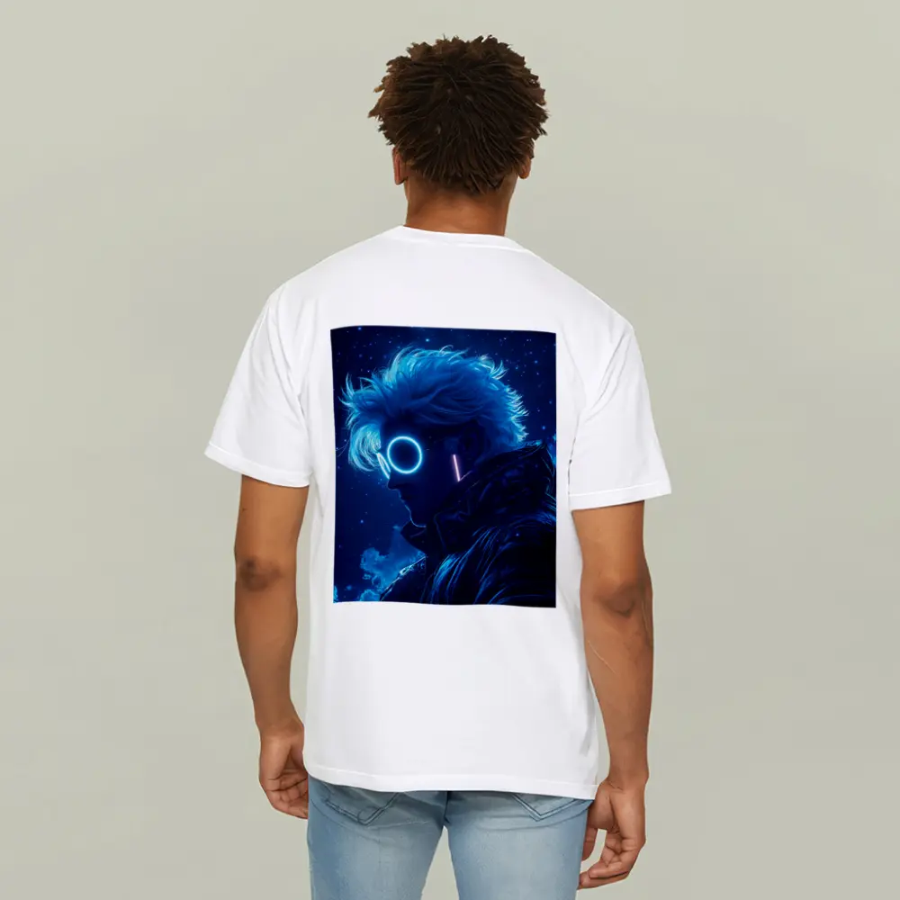 Anime Boy Neon Glasses Blue Starry Night – T-Shirts