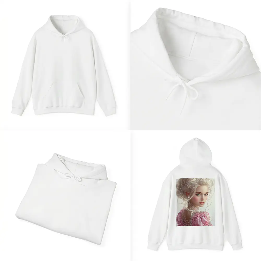 Elegant Fantasy Girl Pink Dress Portrait – Hoodies