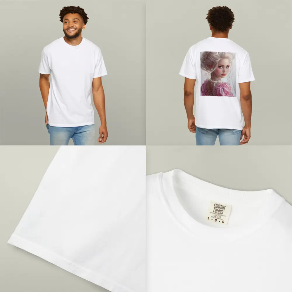 Elegant Fantasy Girl Pink Dress Portrait – T-Shirts