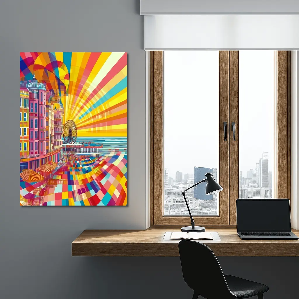 Brighton Pier Retro Pop Art Cityscape – Wall Art