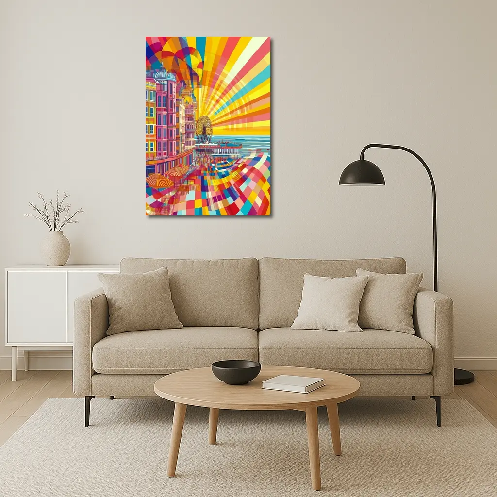 Brighton Pier Retro Pop Art Cityscape – Wall Art