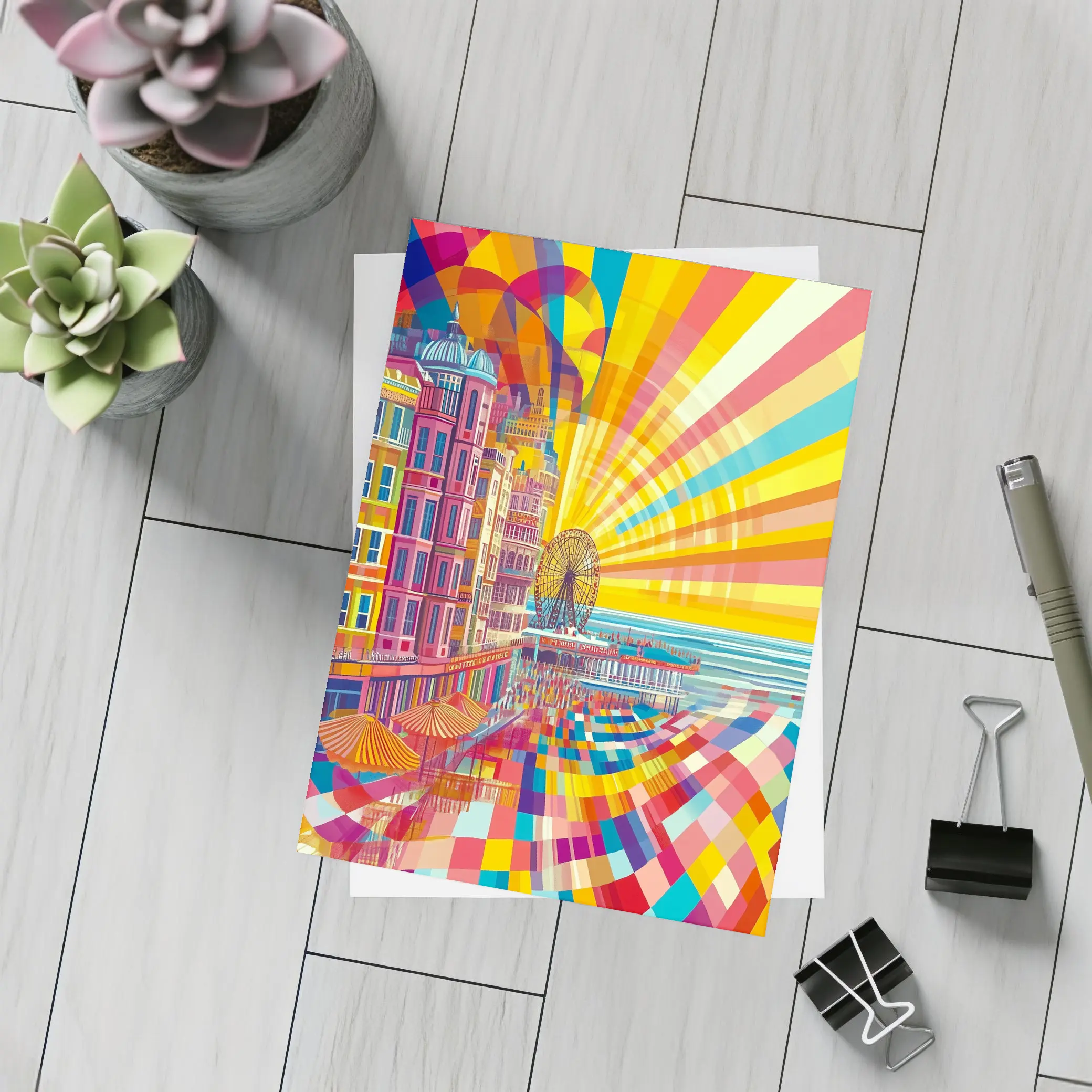 Brighton Pier Retro Pop Art Cityscape – Postcards