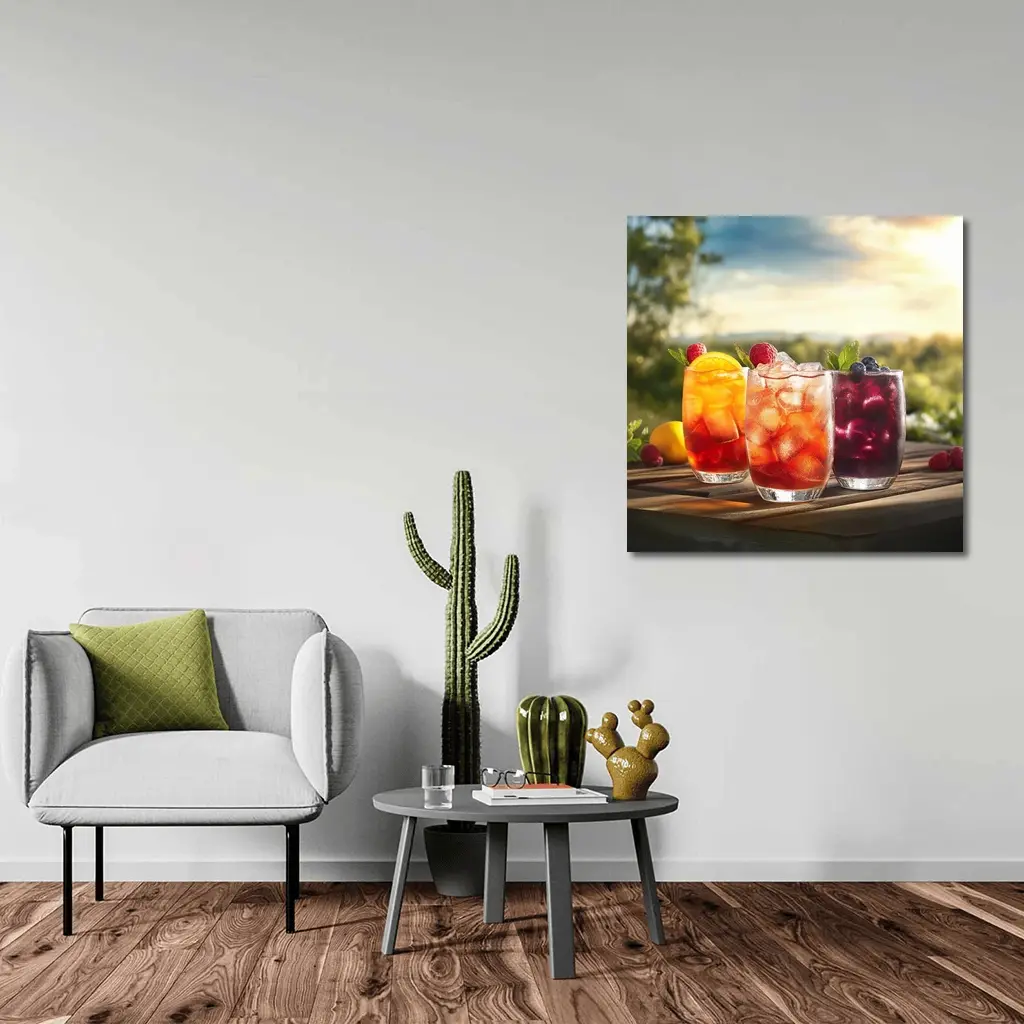 Iced Fruit Drinks Outdoor Summer Setting – Wall Art