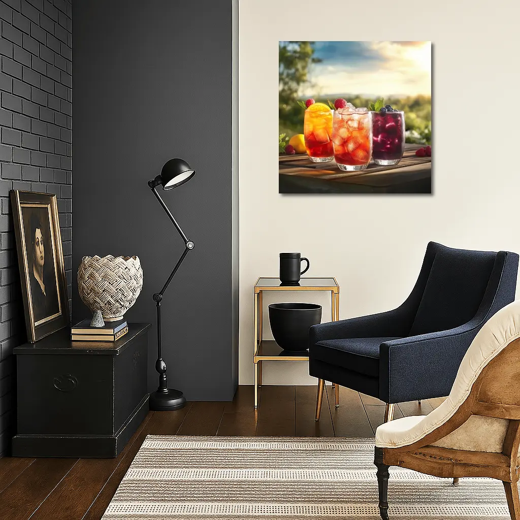 Iced Fruit Drinks Outdoor Summer Setting – Wall Art