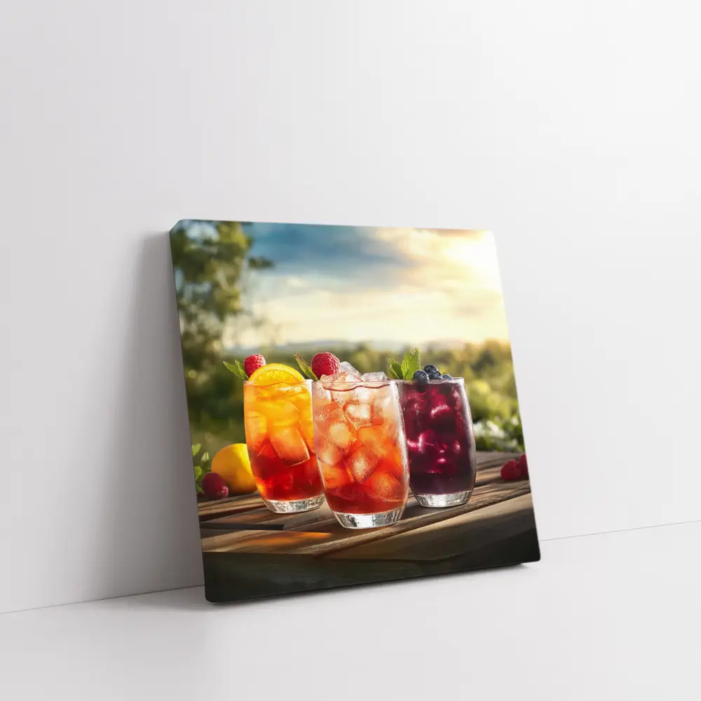 Iced Fruit Drinks Outdoor Summer Setting – Wall Art