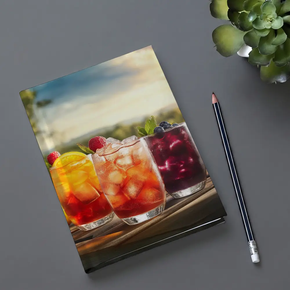 Iced Fruit Drinks Outdoor Summer Setting – Notebooks