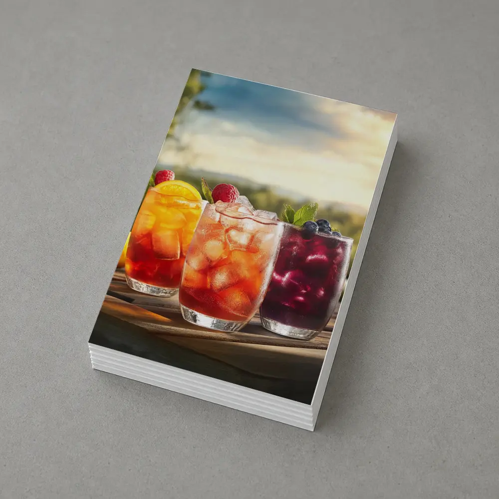 Iced Fruit Drinks Outdoor Summer Setting – Postcards