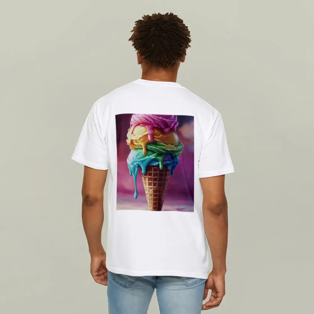 Colorful Dripping Ice Cream Cone Art – T-Shirts