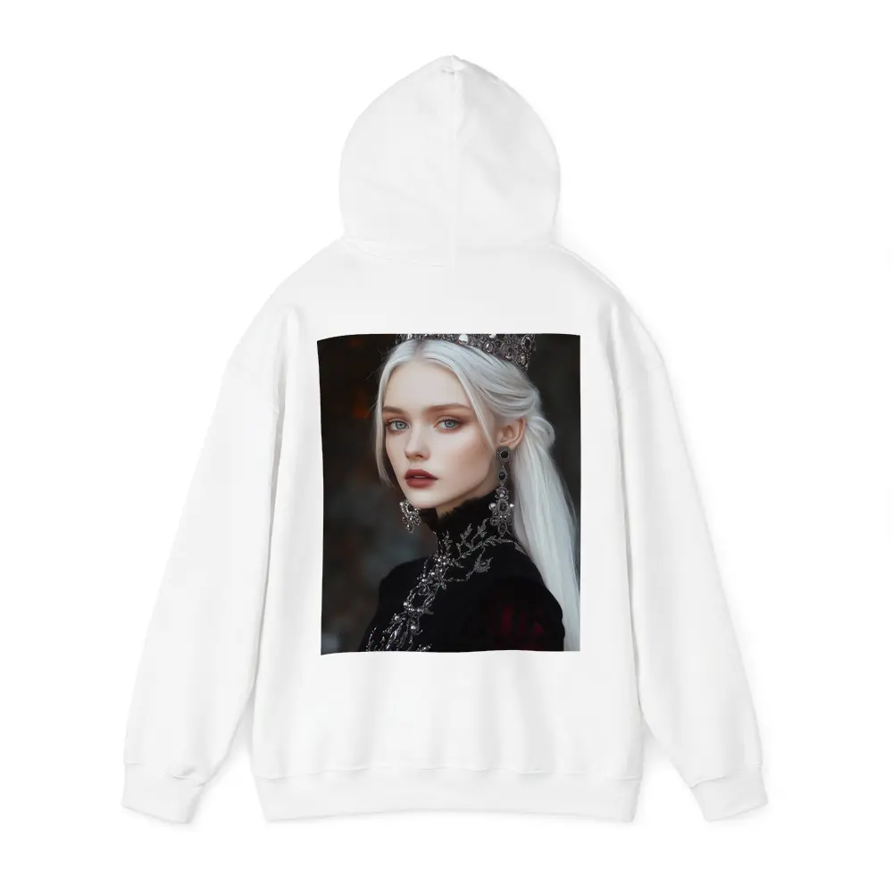 White Haired Queen Dark Fantasy Portrait Art – Hoodies