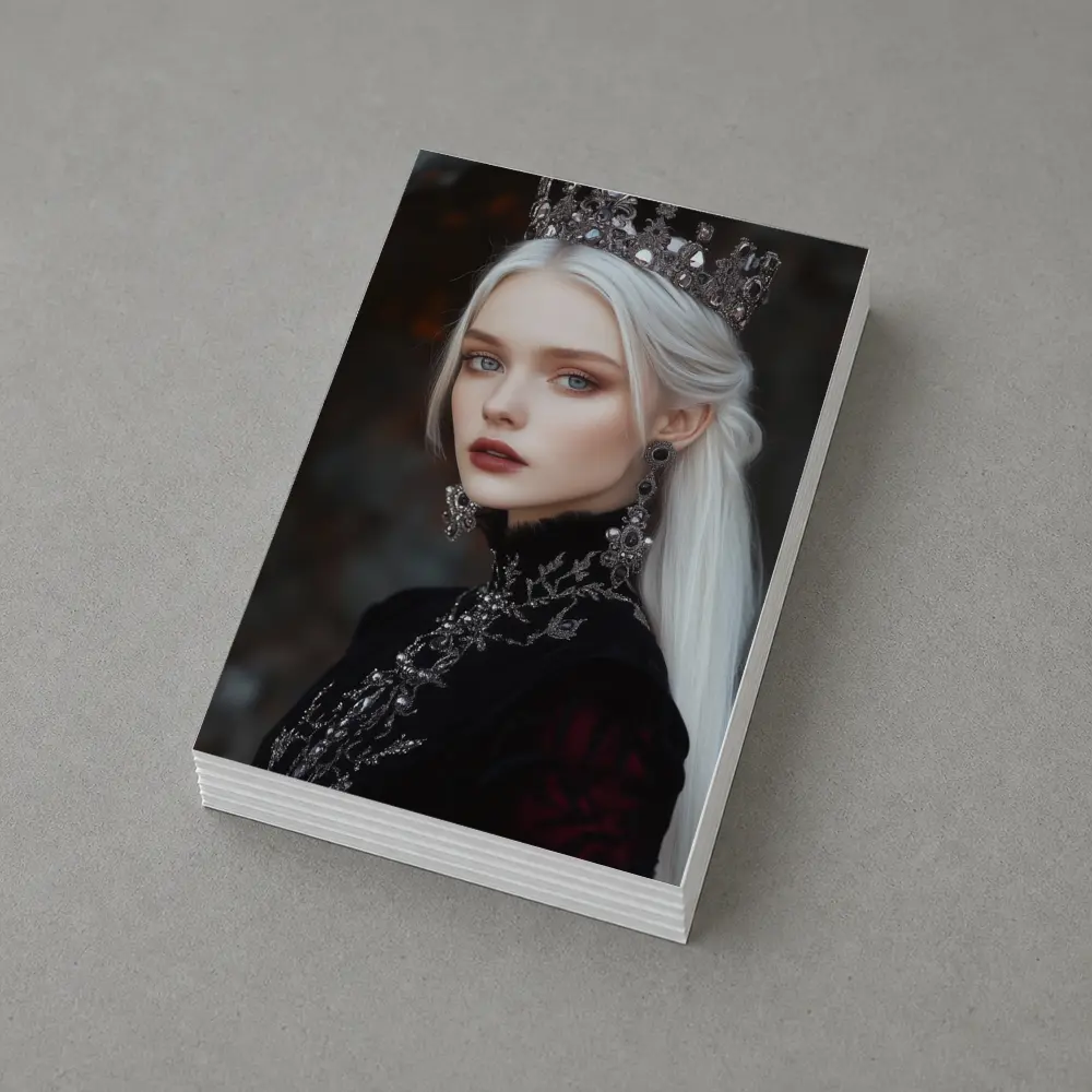 White Haired Queen Dark Fantasy Portrait Art – Postcards