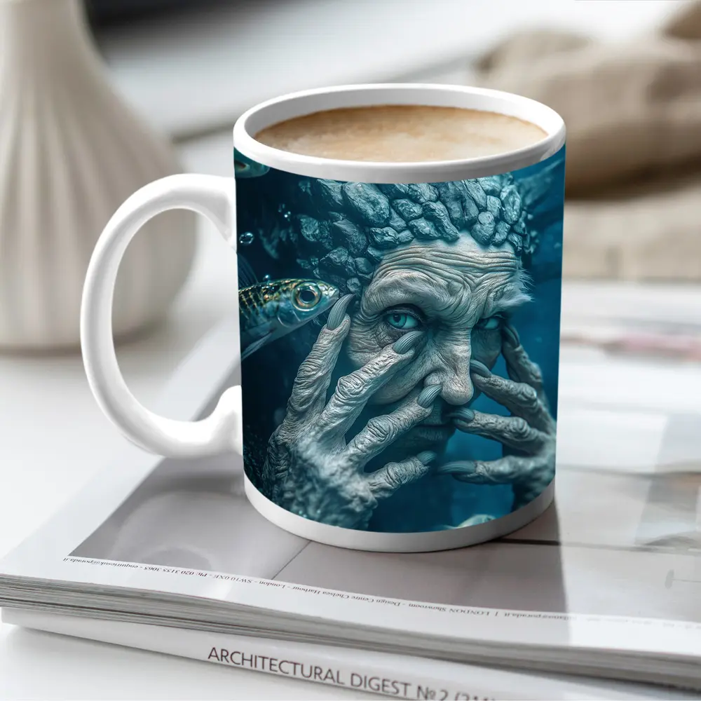 Ancient Stone Elder Underwater Surreal Fantasy – Mugs