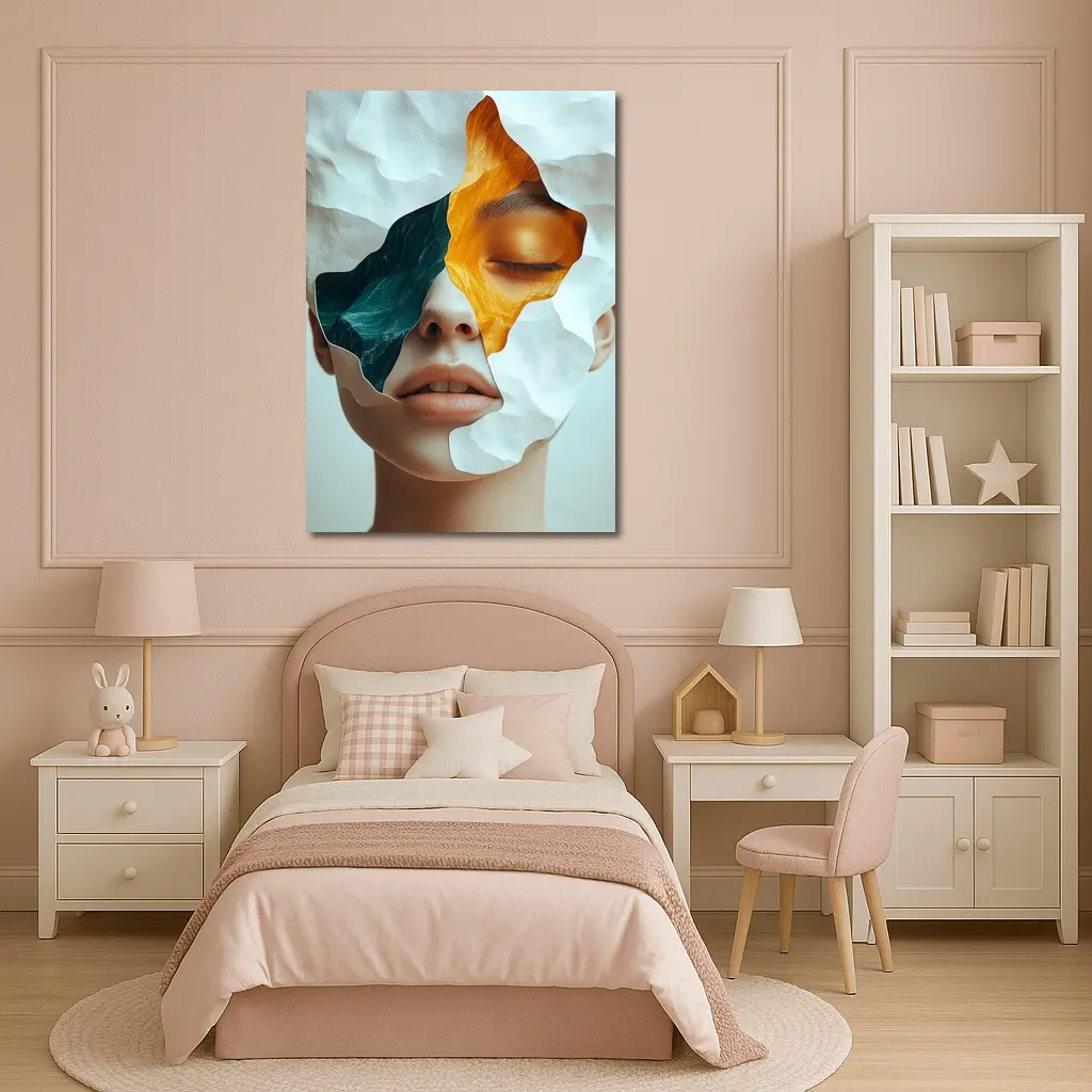 Surreal Female Face Collage Abstract Art – Wall Art