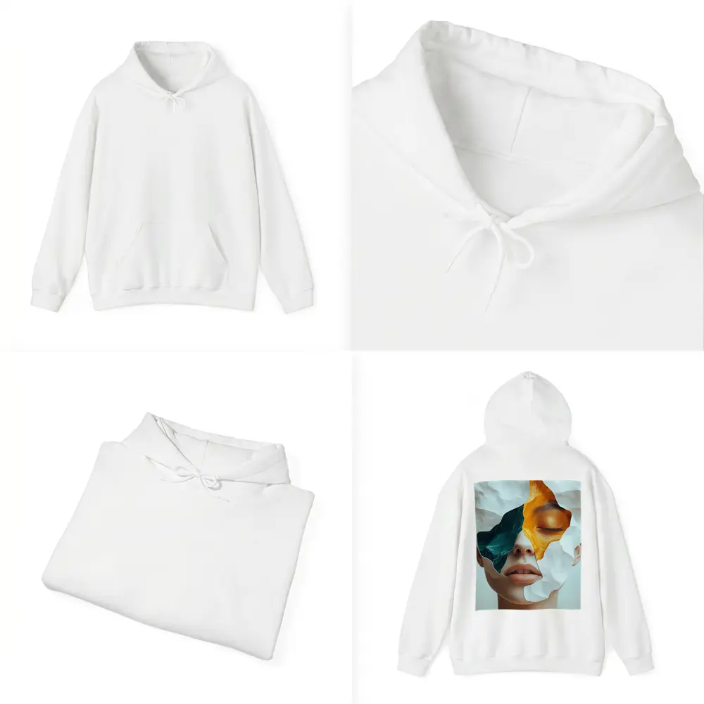 Surreal Female Face Collage Abstract Art – Hoodies