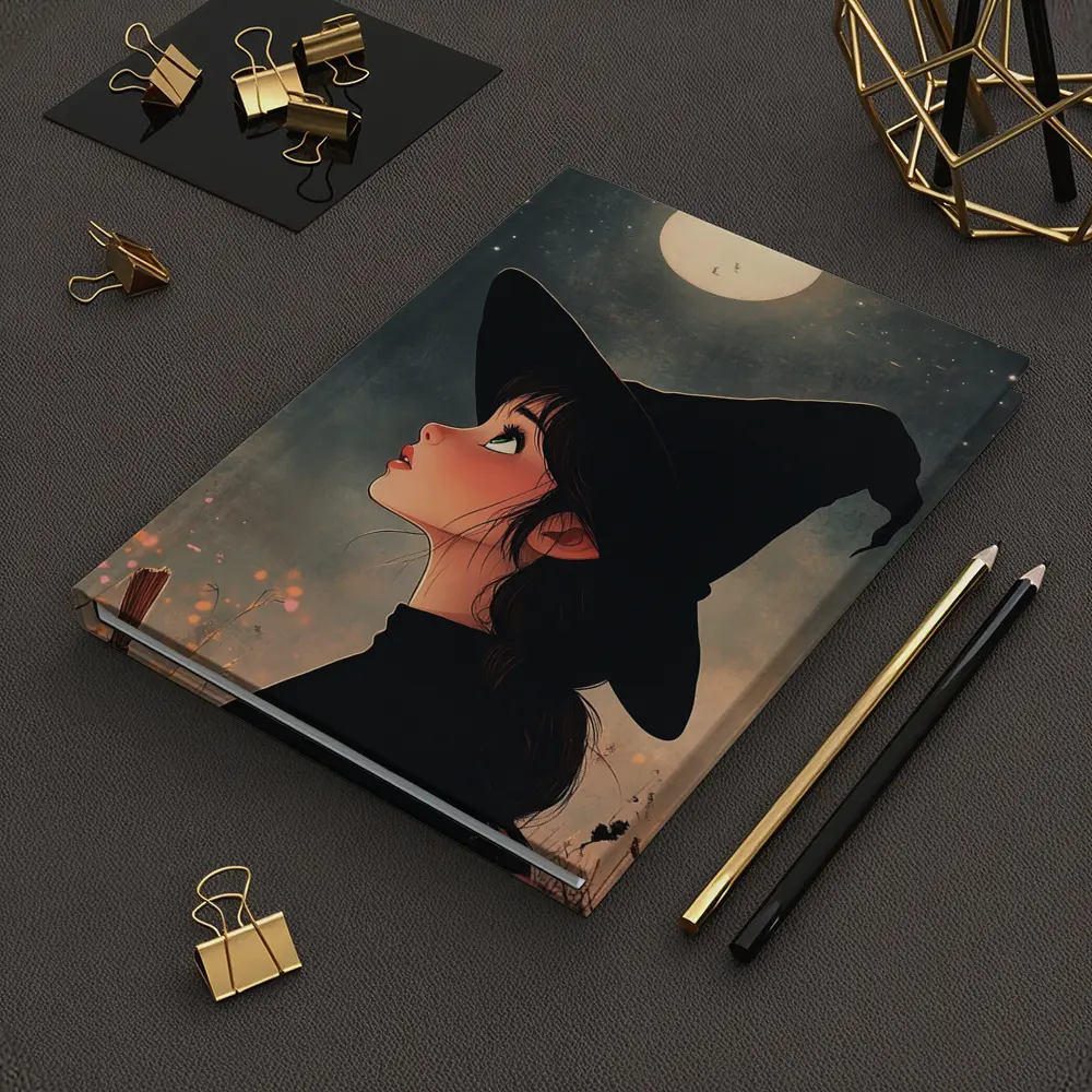 Anime Witch Girl Moonlit Night Sky – Notebooks