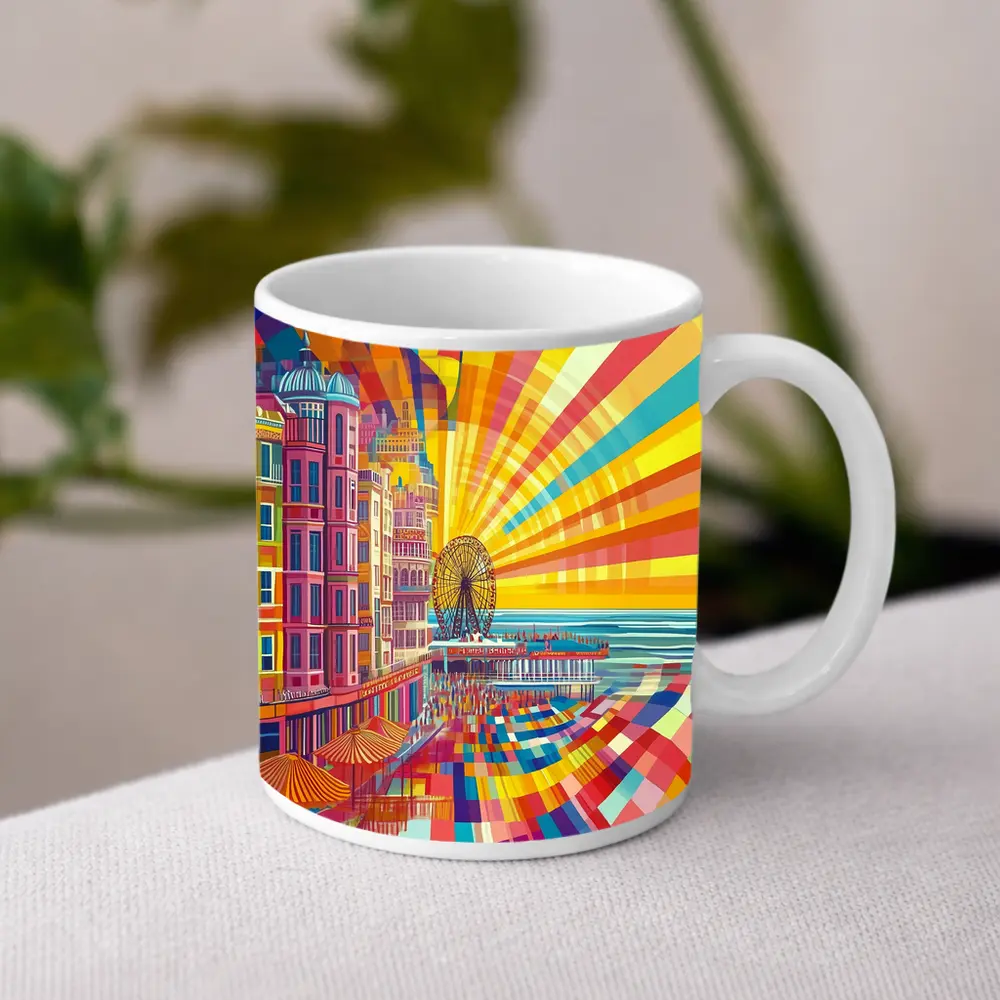 Brighton Pier Pop Art Colorful Seaside – Mugs