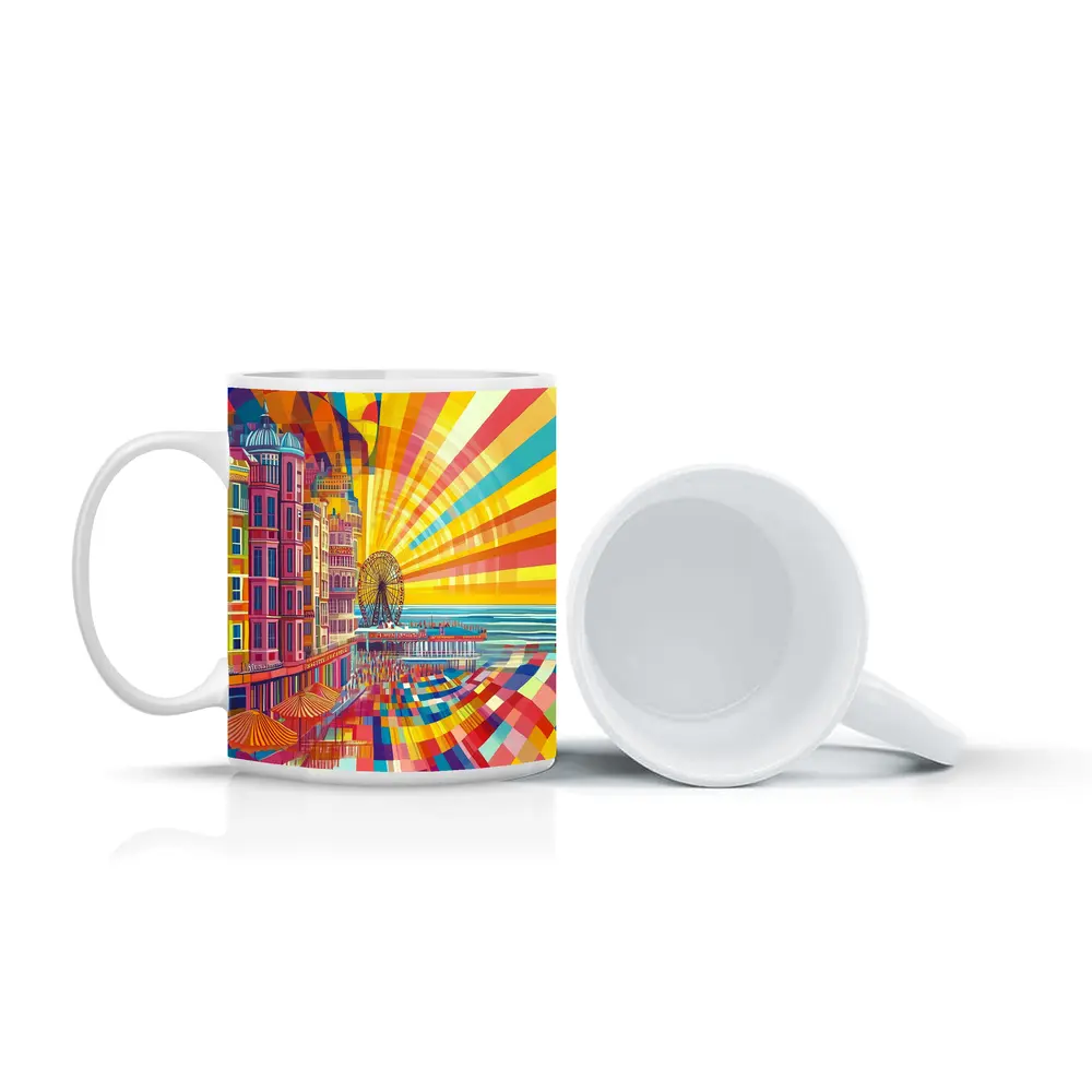 Brighton Pier Pop Art Colorful Seaside – Mugs