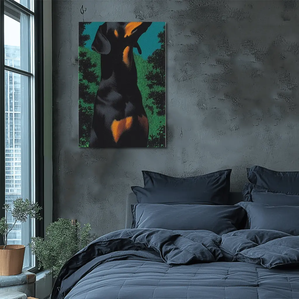 Doberman Pinscher Gazing at Night Sky – Wall Art