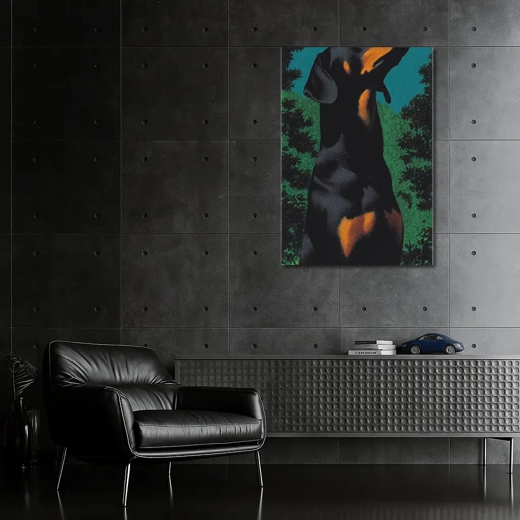 Doberman Pinscher Gazing at Night Sky – Wall Art