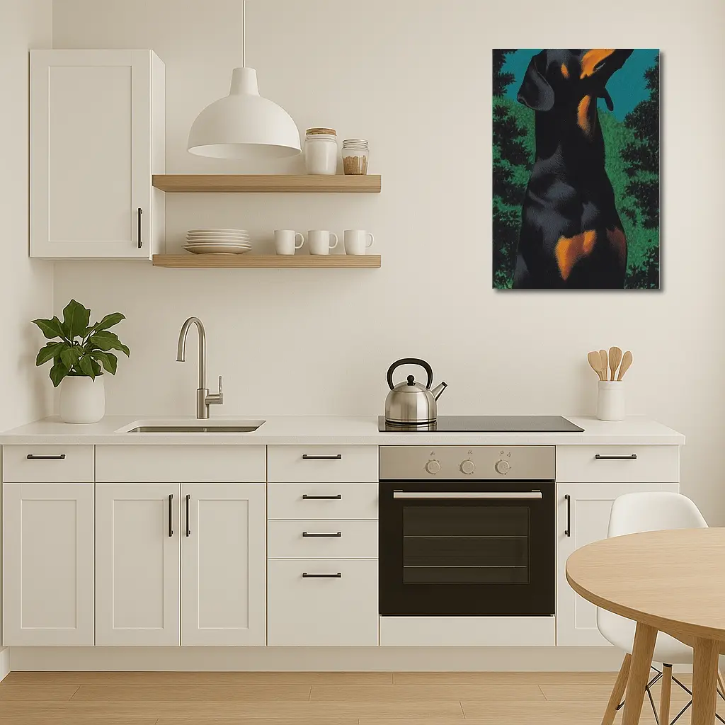 Doberman Pinscher Gazing at Night Sky – Wall Art