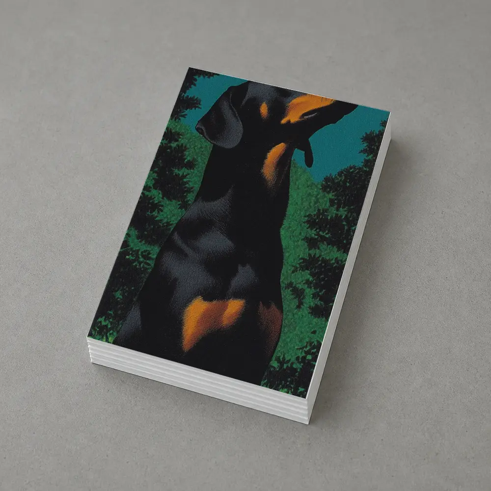 Doberman Pinscher Gazing at Night Sky – Postcards