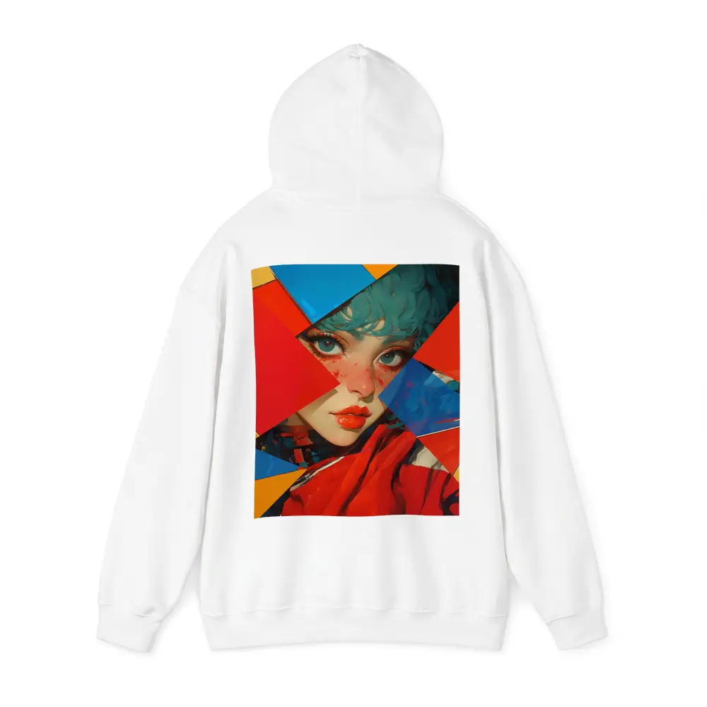 Teal Hair Girl Geometric Abstract Pop Art – Hoodies