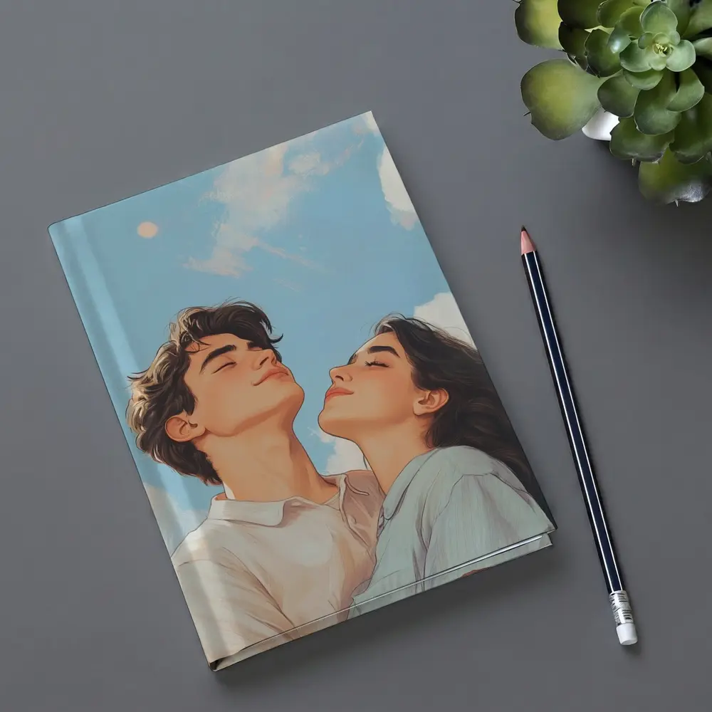 Young Couple Looking Up Blue Sky – Notebooks