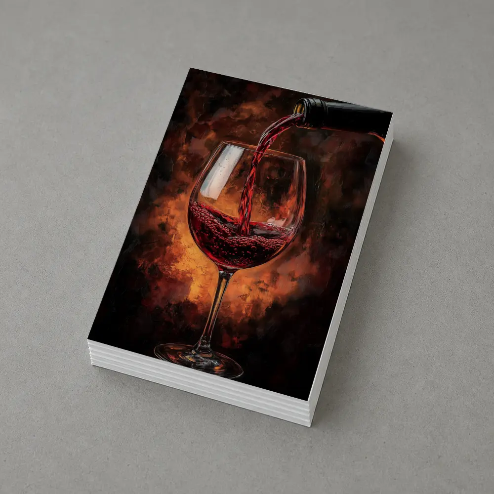 Red Wine Pouring Into Glass Dark Background – Postcards