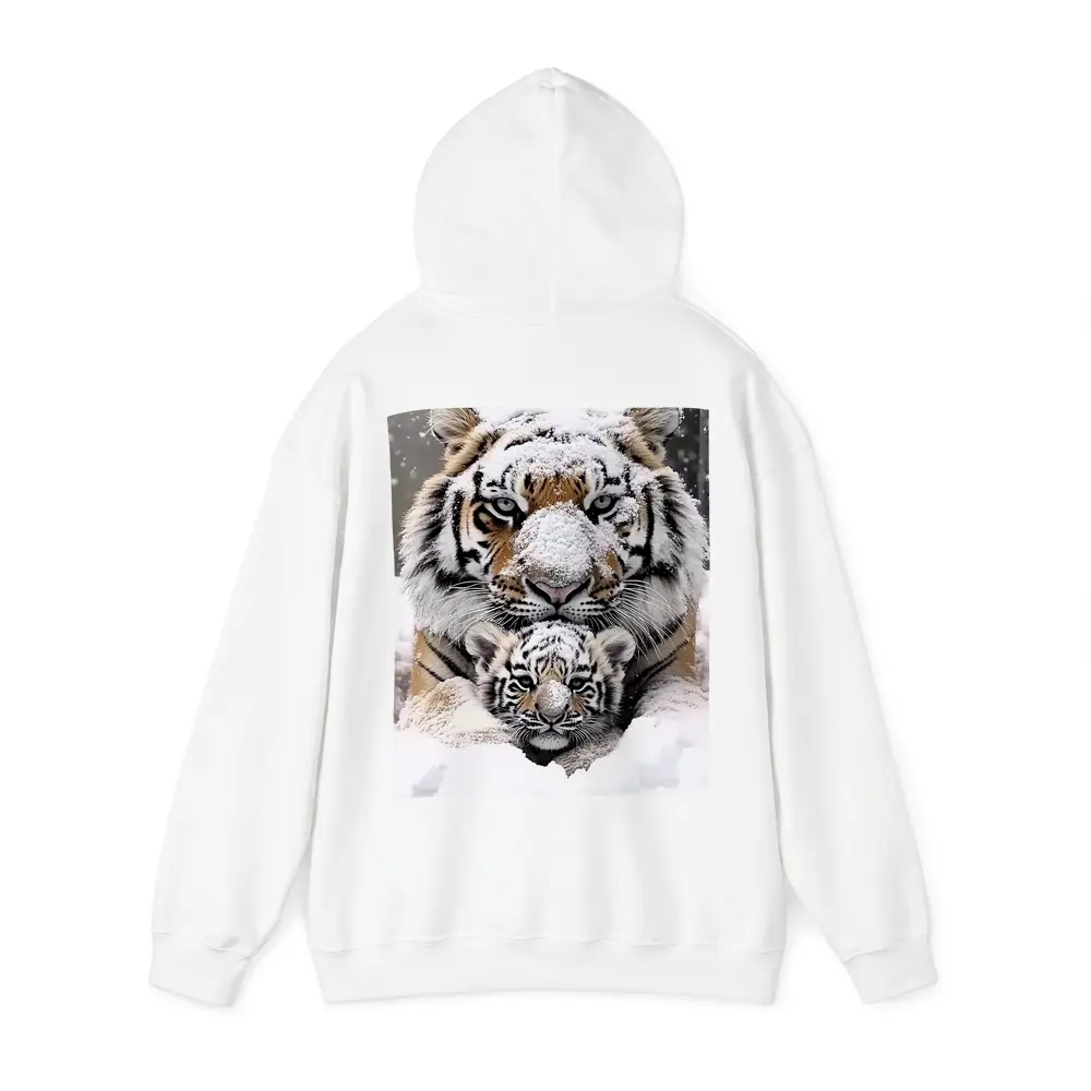 Tiger Mother And Cub In Snow – Hoodies