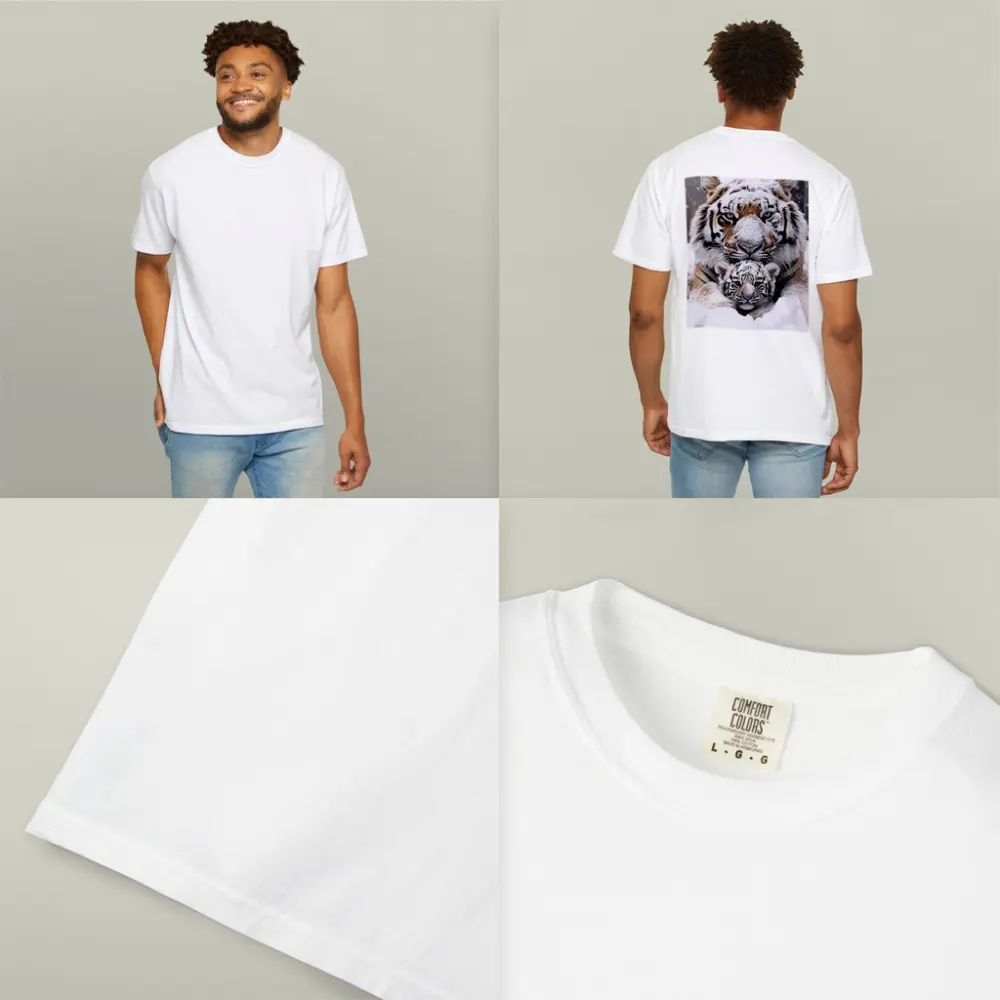Tiger Mother And Cub In Snow – T-Shirts