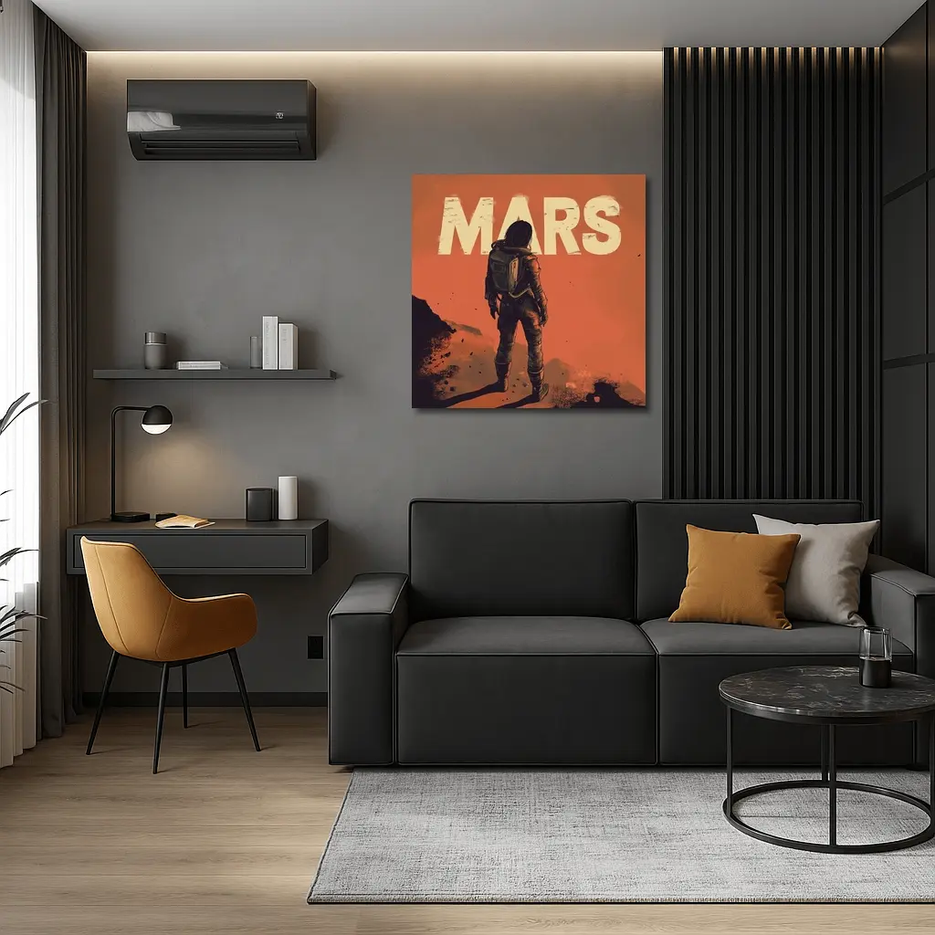 Astronaut Standing Alone On Mars Surface – Wall Art