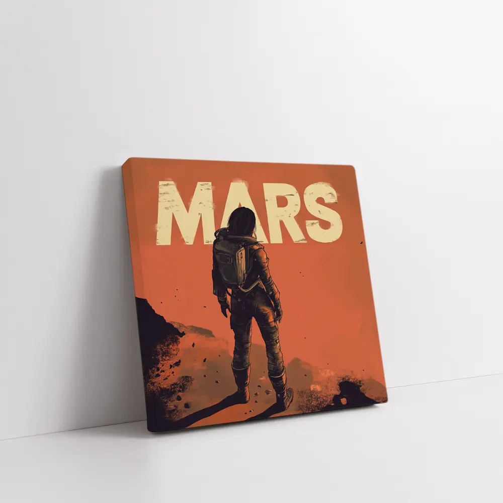 Astronaut Standing Alone On Mars Surface – Wall Art
