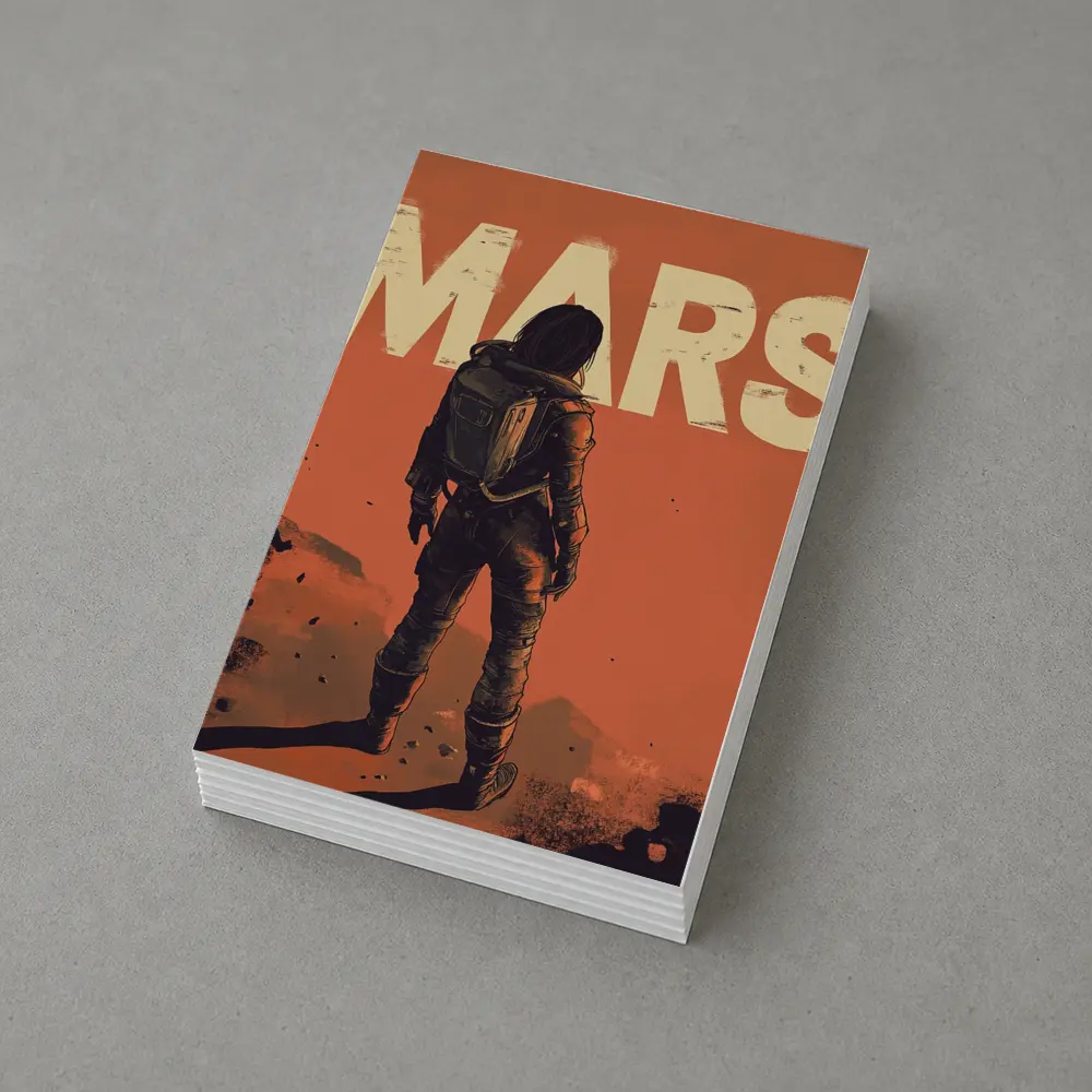 Astronaut Standing Alone On Mars Surface – Postcards
