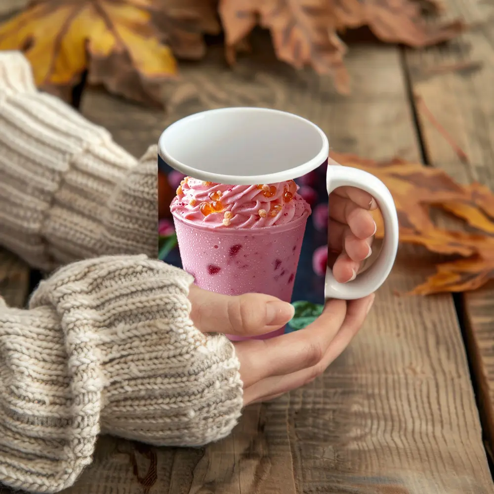 Raspberry Smoothie Cup With Whipped Cream – Mugs