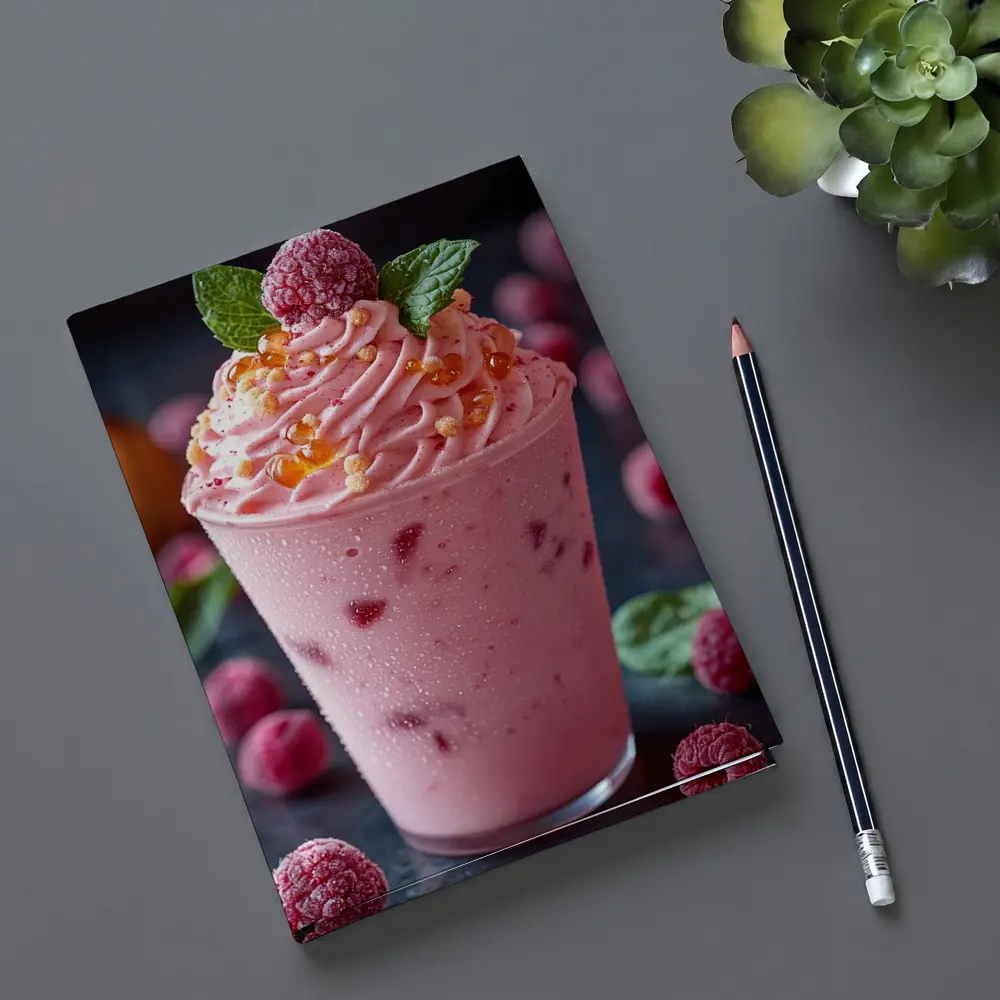 Raspberry Smoothie Cup With Whipped Cream – Notebooks