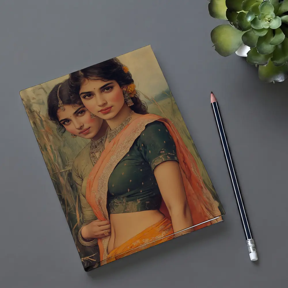 Indian Women in Sarees Field Painting – Notebooks