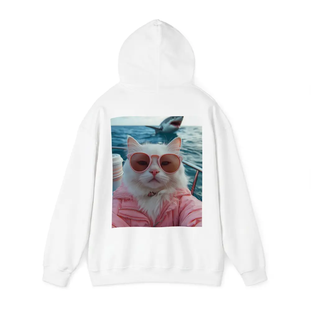 White Cat Sunglasses Pink Jacket Ocean Shark – Hoodies
