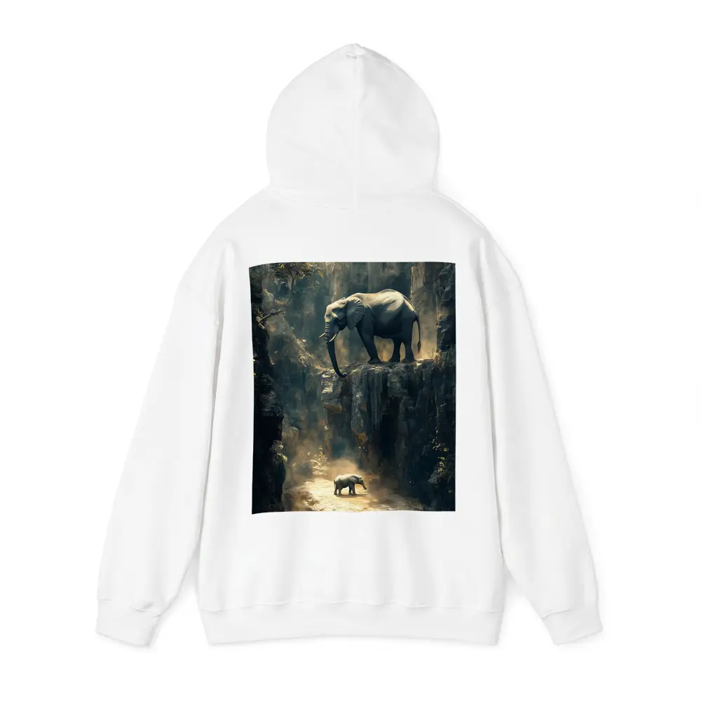 Elephants on Rocky Canyon Cliffs Surreal – Hoodies