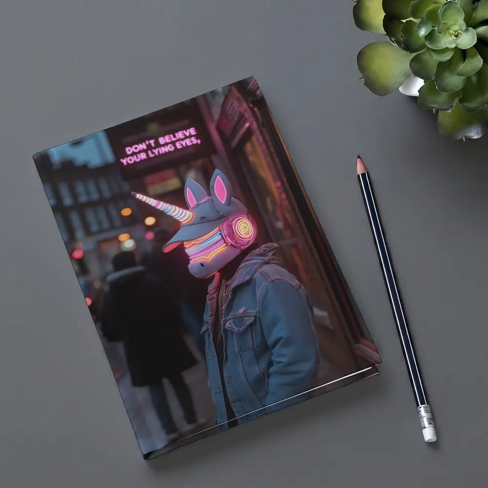 Neon Unicorn Street Art Urban Night – Notebooks