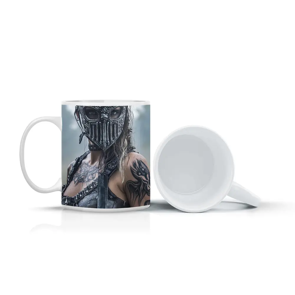 Armored Female Warrior Dark Misty Field – Mugs