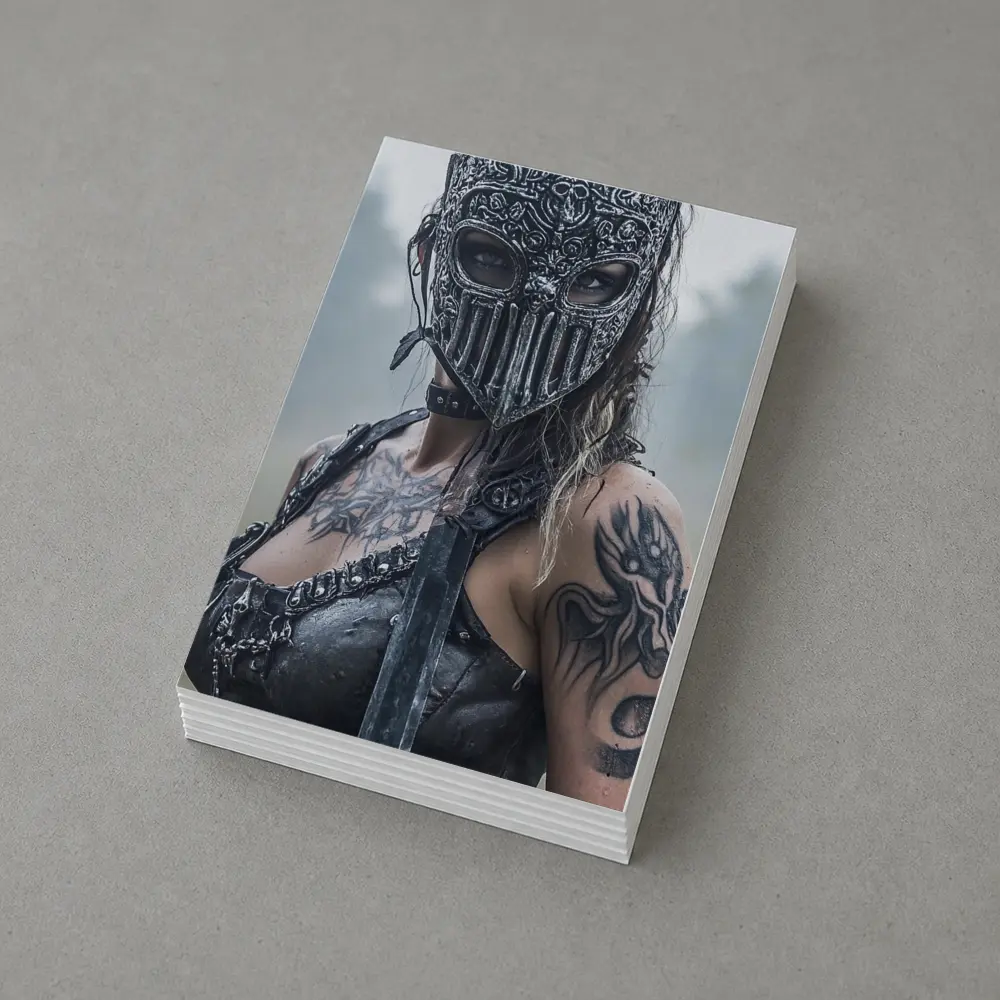 Armored Female Warrior Dark Misty Field – Postcards
