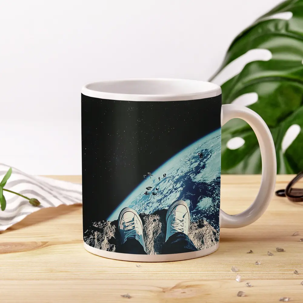 Astronaut Sneakers Standing On Moon Earth – Mugs