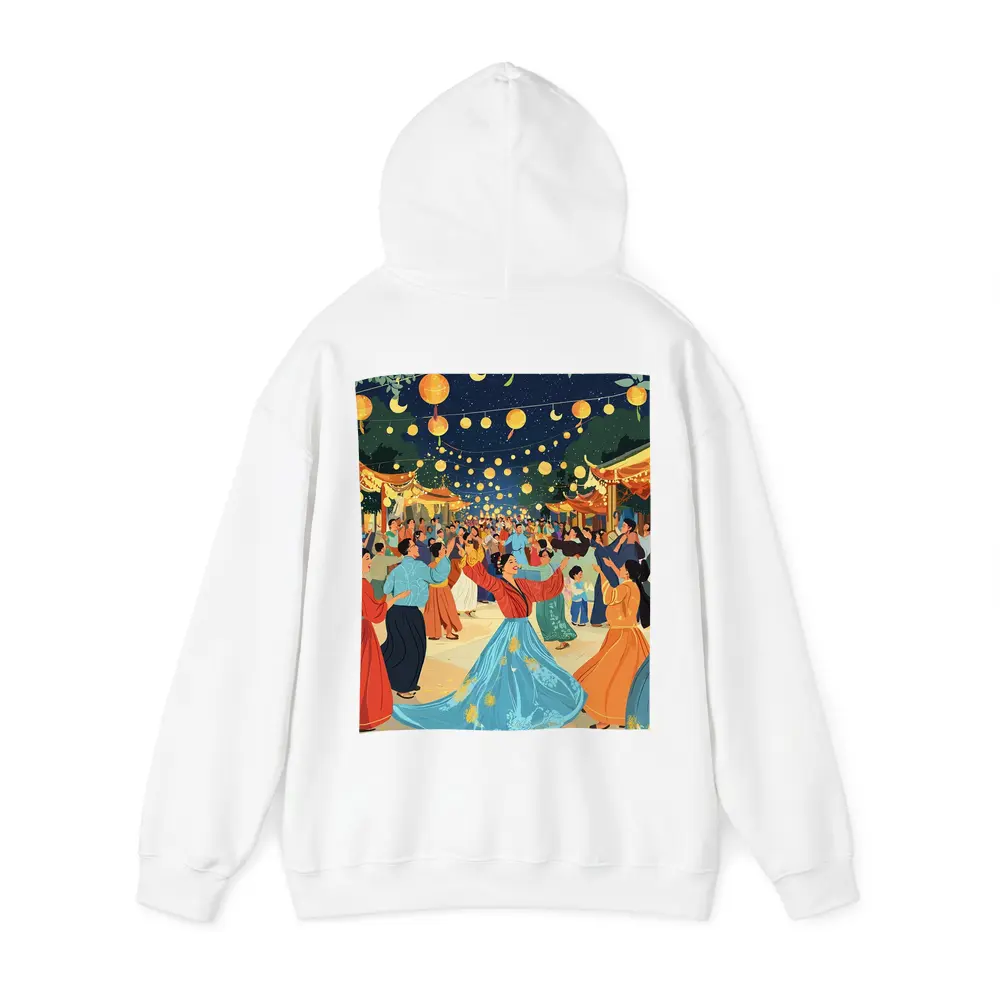 Mid Autumn Festival Dance Lanterns Night Illustration – Hoodies