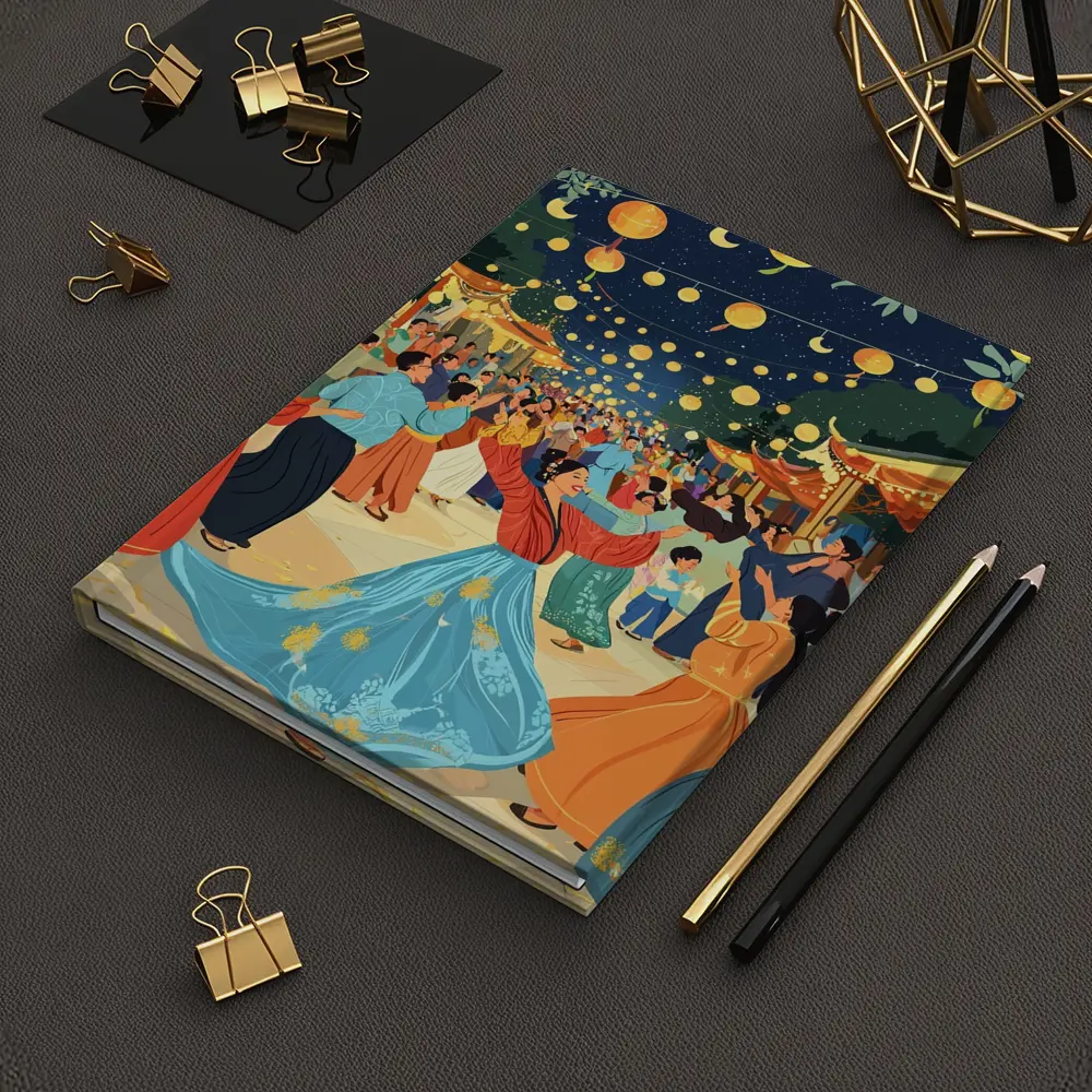 Mid Autumn Festival Dance Lanterns Night Illustration – Notebooks
