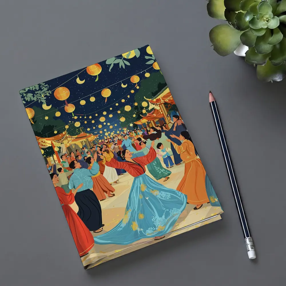 Mid Autumn Festival Dance Lanterns Night Illustration – Notebooks