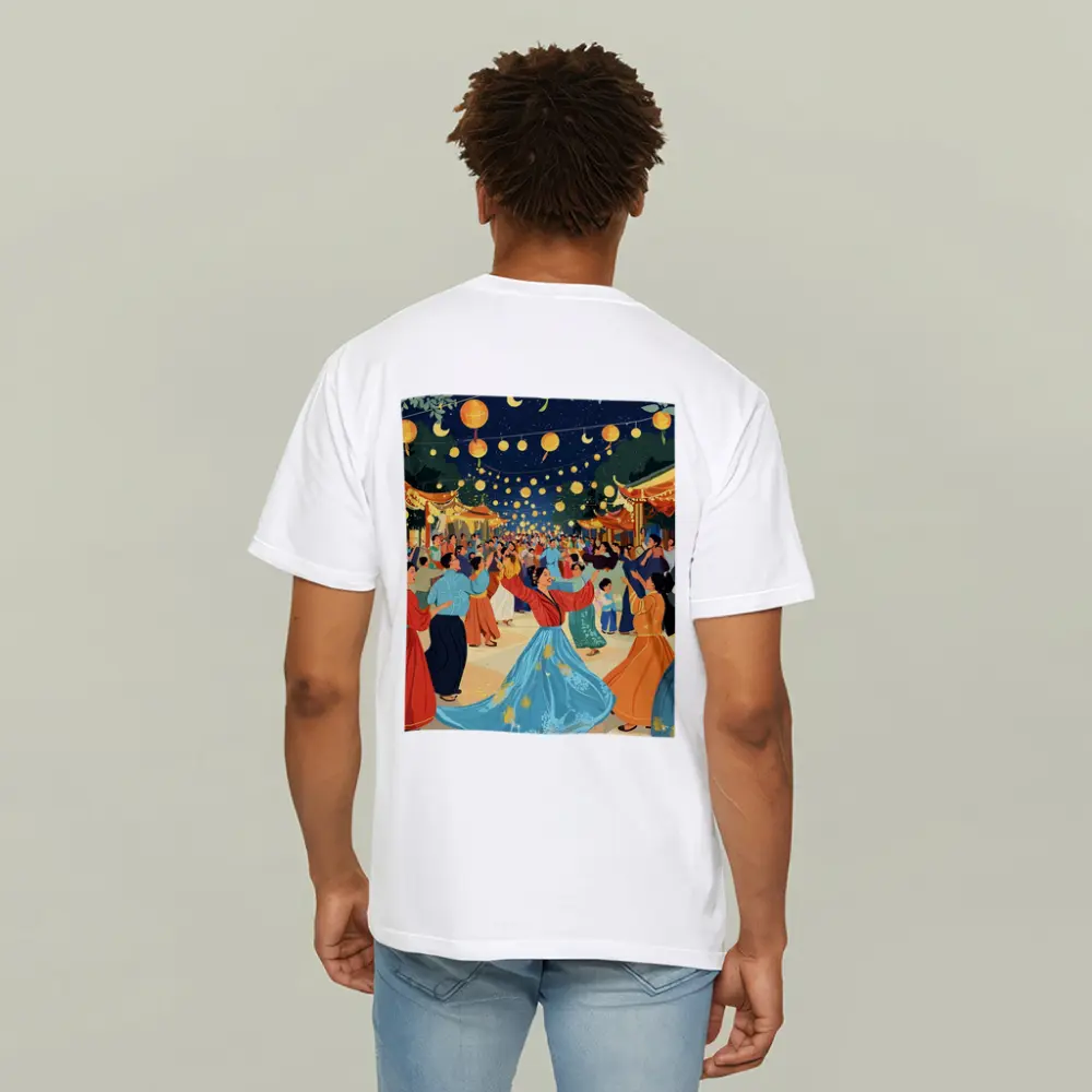 Mid Autumn Festival Dance Lanterns Night Illustration – T-Shirts