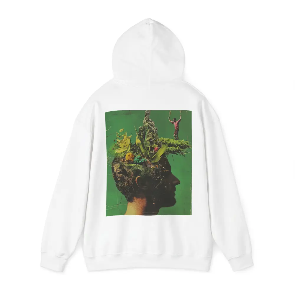 Man Head Nature Growth Collage Green Background – Hoodies