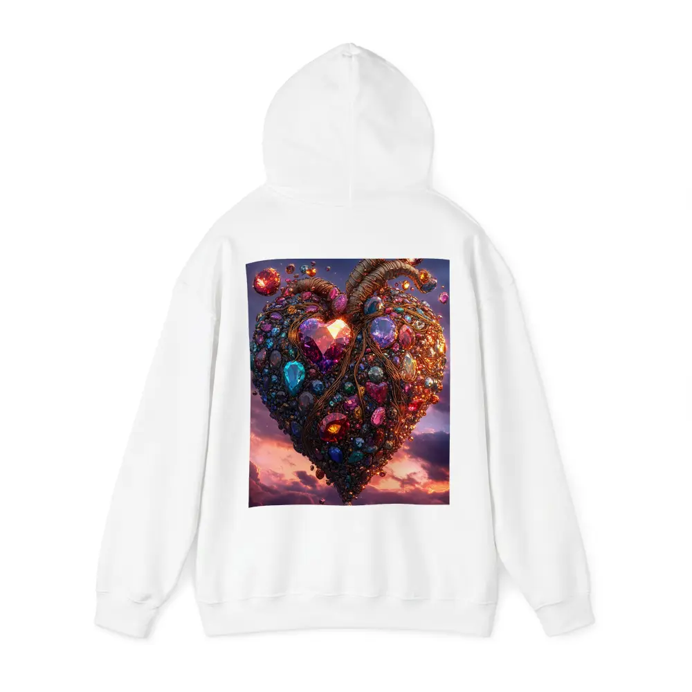 Jeweled Anatomical Heart Floating Twilight Sky – Hoodies